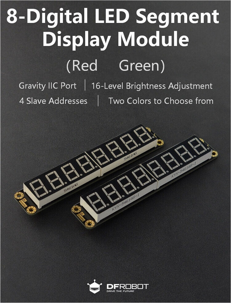 Gravity: 8-Digital LED Segment Display Module (Red) | Buy in Australia ...