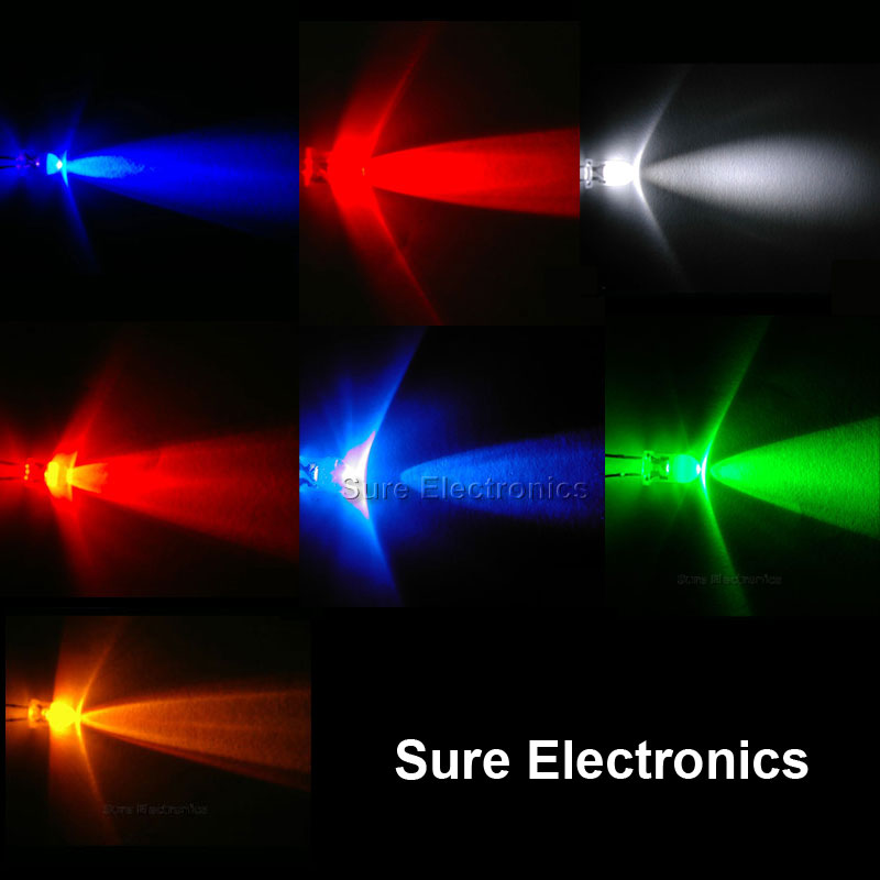 5mm 105 pcs Super Bright 7 Colors LED Pack + Free Resistors | Buy in ...