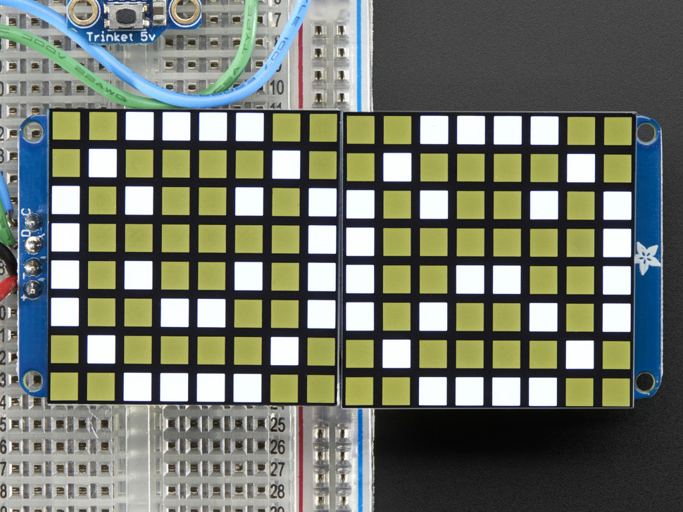 16x8 1.2 LED Matrix + Backpack - Ultra Bright Square White LEDs | Buy ...