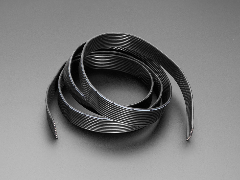 Silicone Cover Stranded-Core Ribbon Cable - 10 Wires - 22 AWG - 1 Meter ...