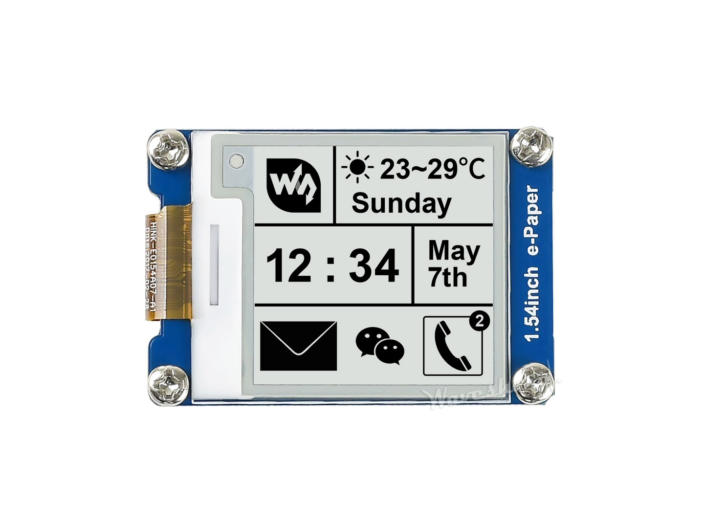 1.54 inch E-Ink display module (200x200 Pixels) | Buy in Australia | WS ...