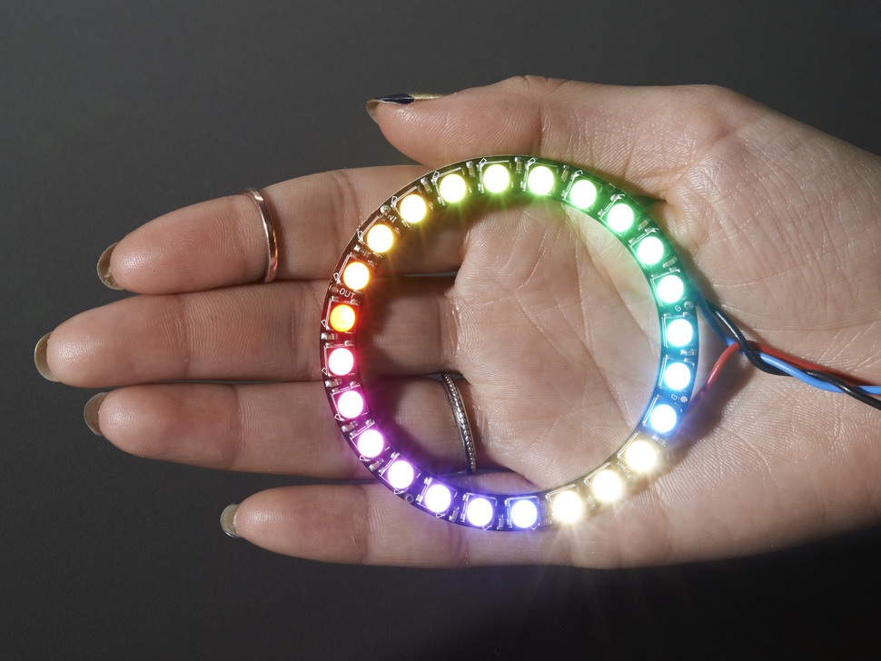 NeoPixel Ring - 24 x 5050 RGBW LEDs w/ Integrated Drivers - Natural ...