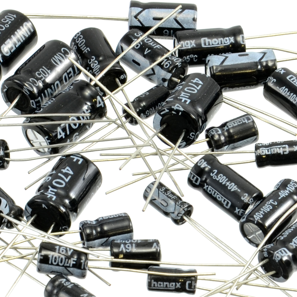 Pack 02 120 Pack of Electrolytic Capacitors 12 types, 10 of each