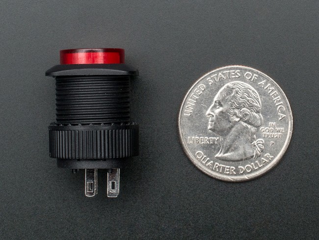16mm Illuminated Pushbutton - Red Latching On/Off Switch Australia