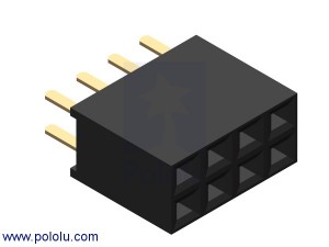 0.100" (2.54 mm) Female Header: 2x4-Pin, Straight POLOLU-1024 Pololu in Australia - Express Delivery Australia Wide