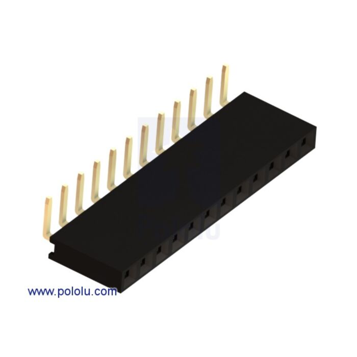 0.100" (2.54 mm) Female Header: 1x12-Pin, Right-Angle