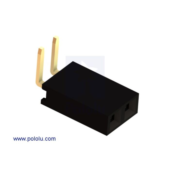 0.100" (2.54 mm) Female Header: 1x2-Pin, Right-Angle