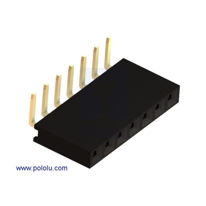 0.100" (2.54 mm) Female Header: 1x7-Pin, Right-Angle
