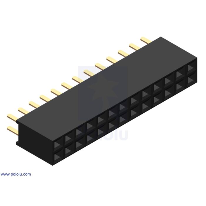 0.100" (2.54 mm) Female Header: 2x13-Pin, Straight