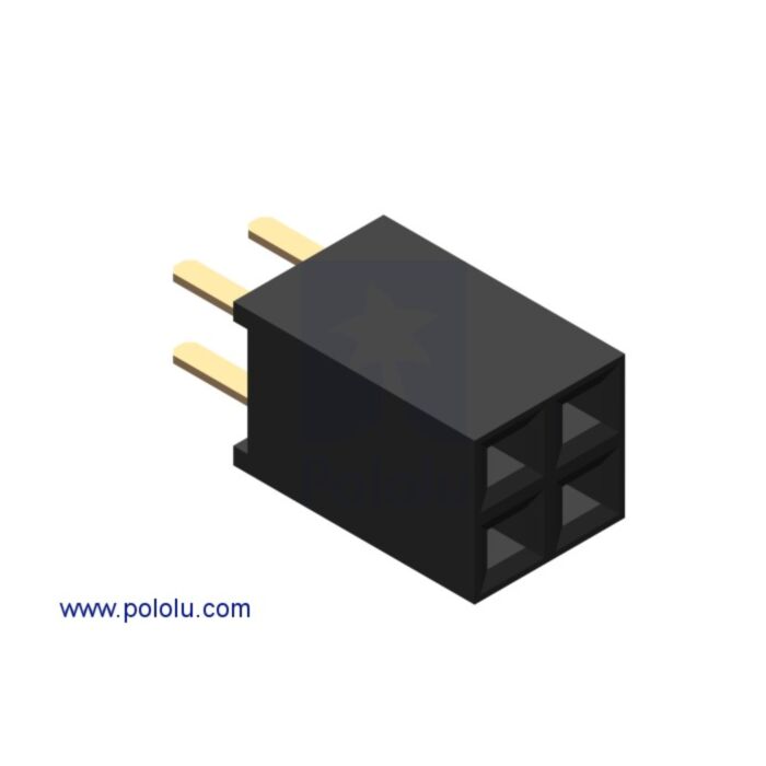 0.100" (2.54 mm) Female Header: 2x2-Pin, Straight