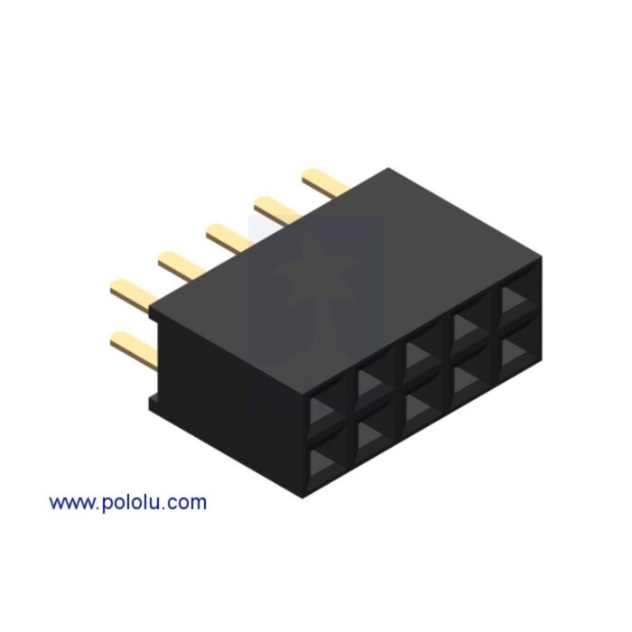 0.100" (2.54 mm) Female Header: 2x5-Pin, Straight