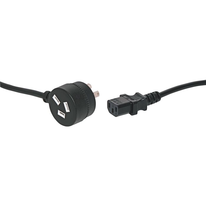 10m 3 Pin Piggyback to IEC C13 Black Extension Lead (SKU: P8426 Image 1)