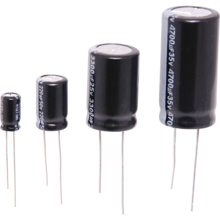 10uF 63V High Temp. PCB Electrolytic Capacitor 1.2K Rl (SKU: RT4768 Image 1)