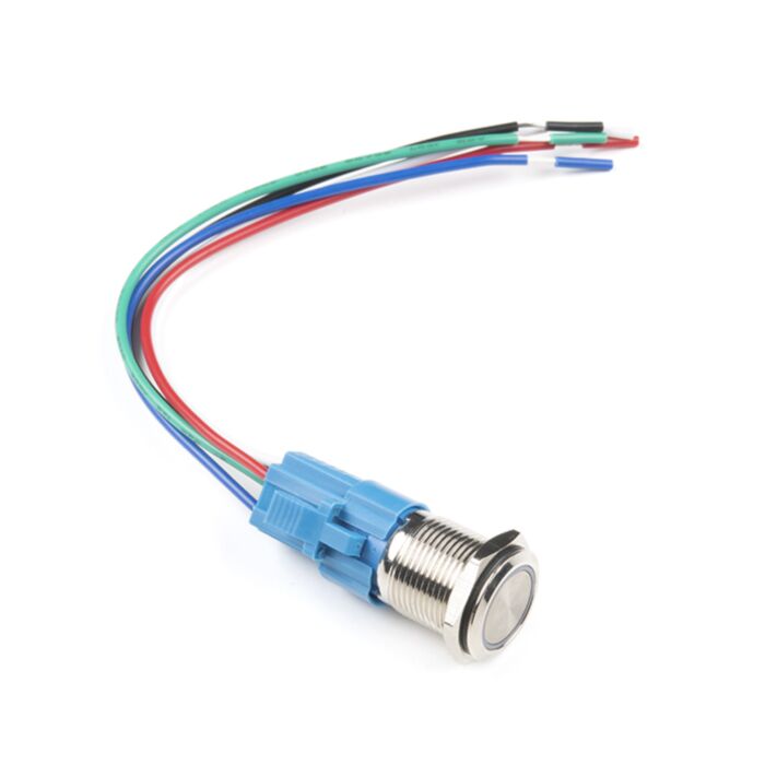 Metal Pushbutton - Latching (16mm, Green)
