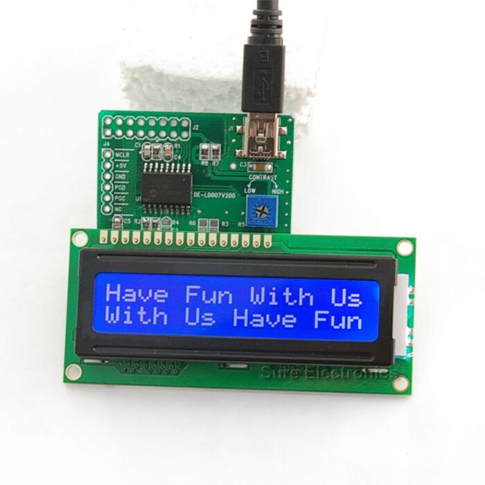 1602 LCD White Characters Blue Backlight & Demo Board HD44780 (16X2)