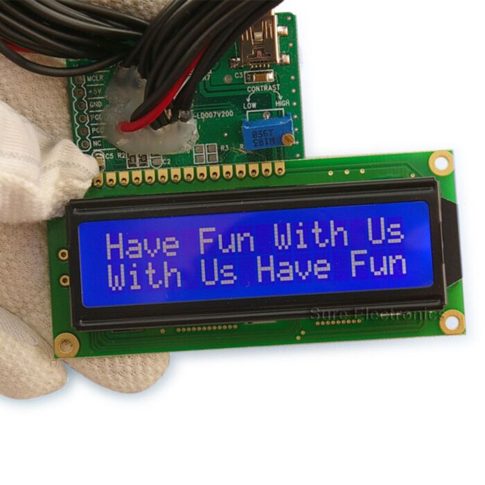 1602 Character LCD White on Blue HD44780 (16X2)