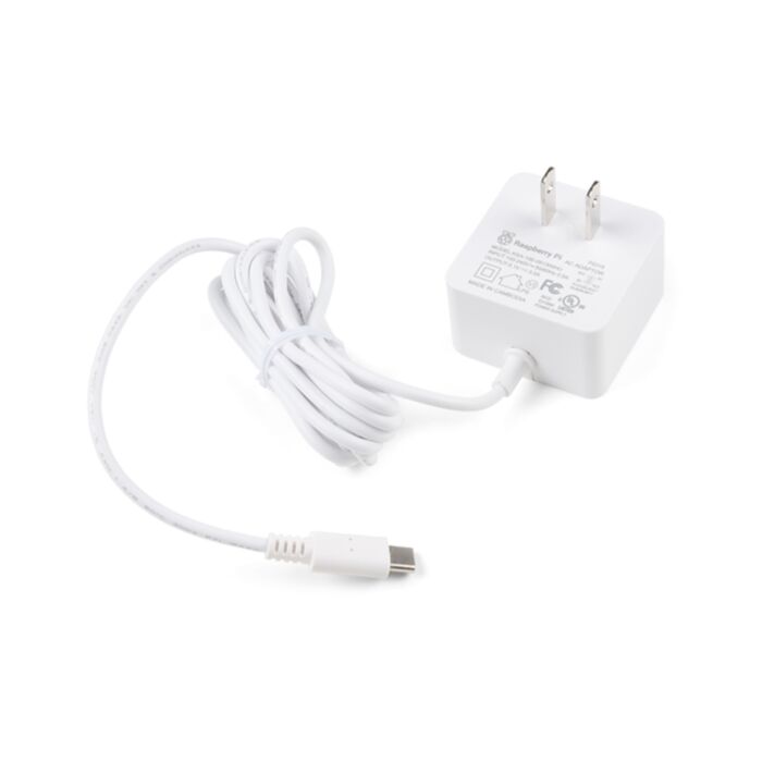 Raspberry Pi Wall Adapter Power Supply - 5.1VDC, 3.0A, 15.3W (USB-C)