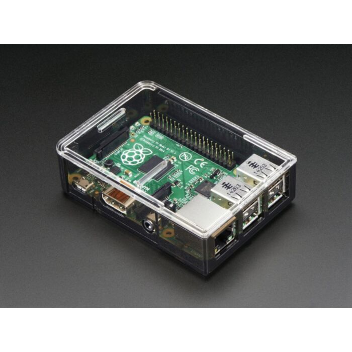 Adafruit Raspberry Pi B+ / Pi 2 / Pi 3 Case - Smoke Base - w/ Clear Top