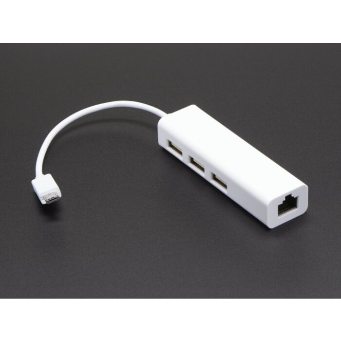 Ethernet Hub and USB Hub w/ Micro USB OTG Connector