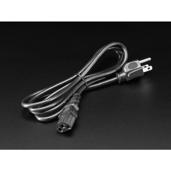 Power Cord Cable w/ 3 Conductor PC Power Connector Socket - 6ft 18AWG