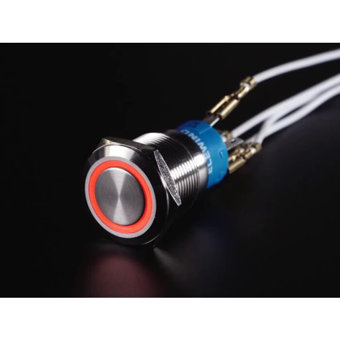 Rugged Metal Pushbutton - 19mm 6V RGB Momentary