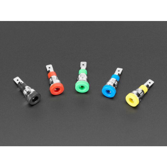 Panel-Mount Banana Jacks 4mm - Pack of 5 Multi-Color