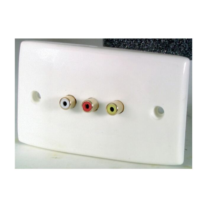 3 RCA WALLPLATE (SKU: PS0293 Image 1)