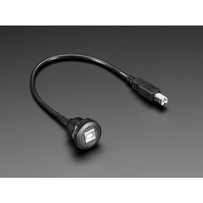 USB B Round Panel Mount Extension Cable - 30cm