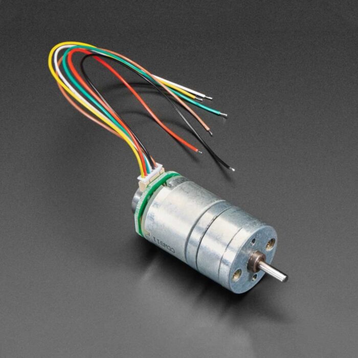 Geared DC Motor with Magnetic Encoder Outputs - 7 VDC 1:20 Ratio