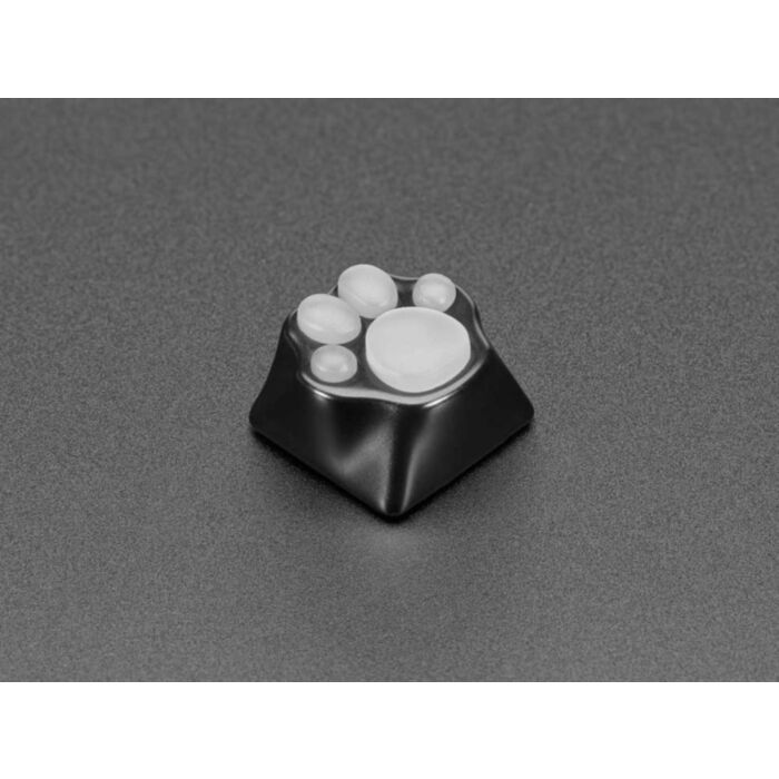 Black Aluminum Kitty Paw Keycap with Translucent Silicone Toes - MX Compatible Switches