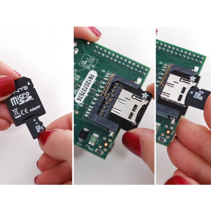 Low-profile microSD card adapter for Raspberry Pi