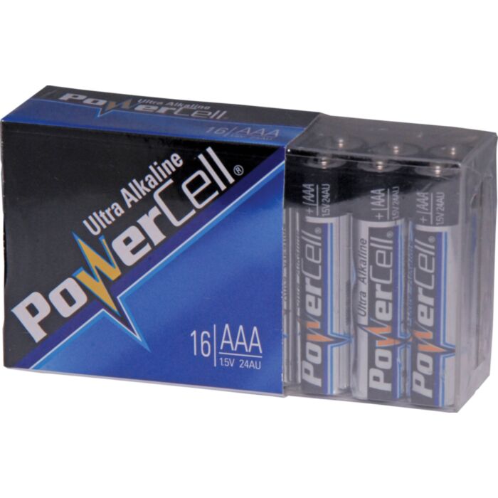 AAA Powercell Alkaline Battery 16pk (SKU: S4941 Image 1)