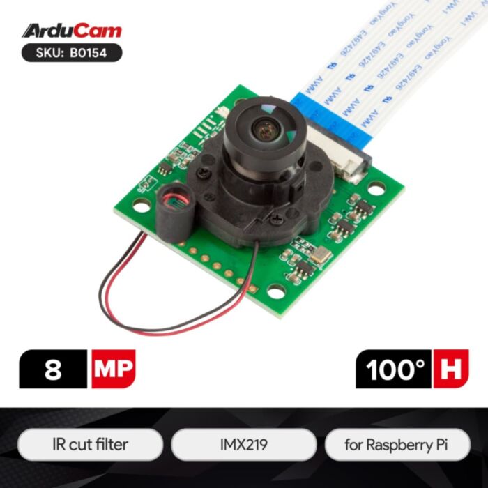 8MP Sony IMX219 Camera Module with Motorized IR cut filter M12 mount