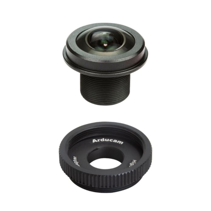 Arducam 180 Degree Fisheye 1/2.3" M12 Lens with Lens Adapter for Raspberry Pi High Quality Camera