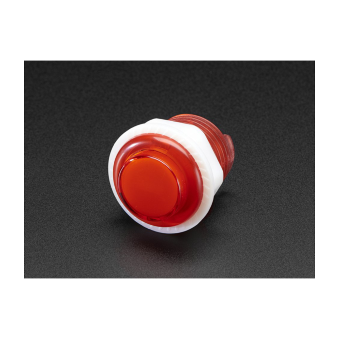 Mini LED Arcade Button - 24mm Translucent Red
