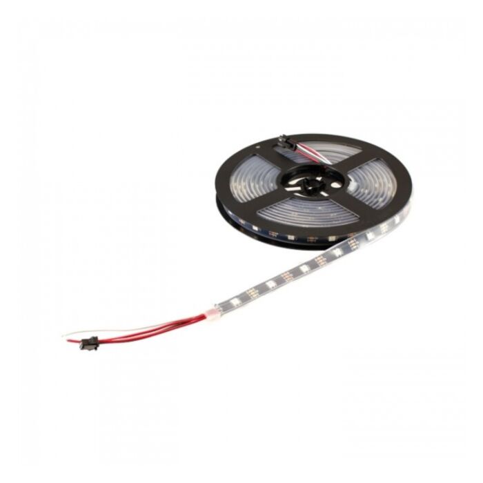5M RGB LED Strip - APA102c 30 Per Meter - Black Strip - Weatherproof