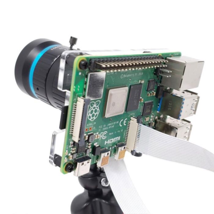 The Pi Hut Raspberry Pi 4 Basic Mounting Plate for High Quality Camera