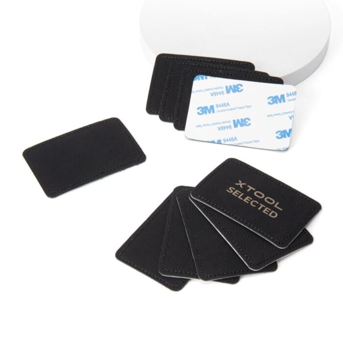 Laserable Rectangular Patch - Black to Silver (10pcs)