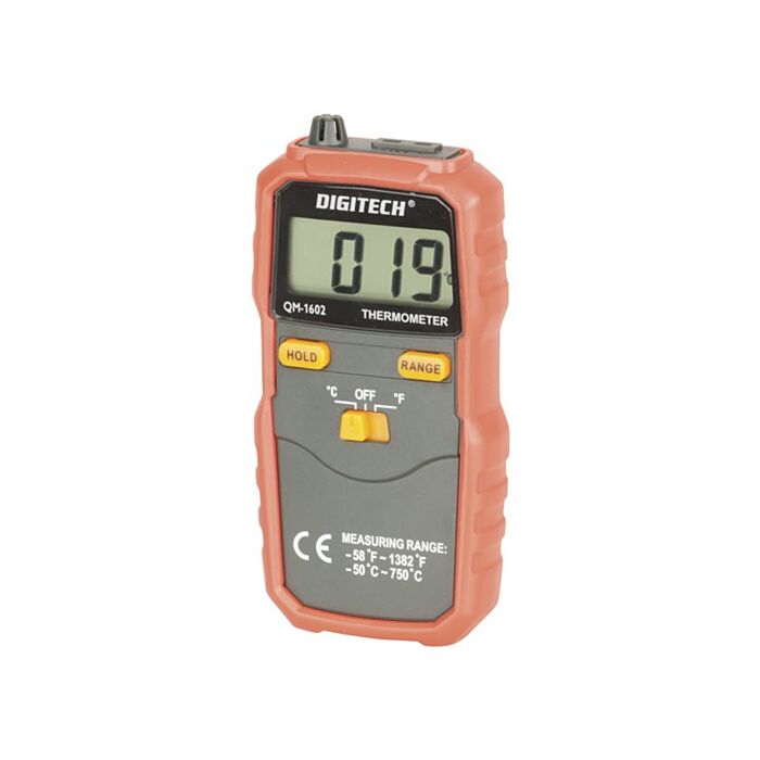 Digital Thermometer with K-Type Thermocouple (SKU: QM1602 Image 1)