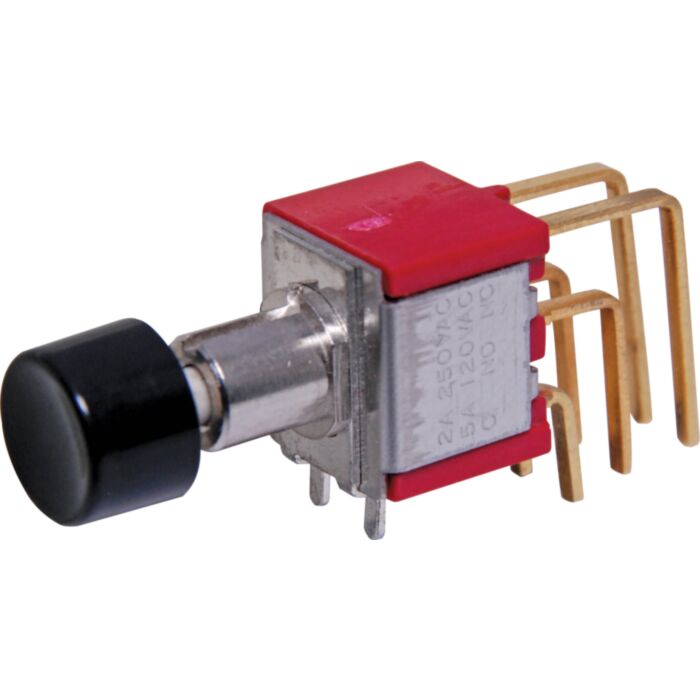 DPDT Mom. 90 Deg. PCB Mount Pushbutton Switch (SKU: S1397 Image 1)