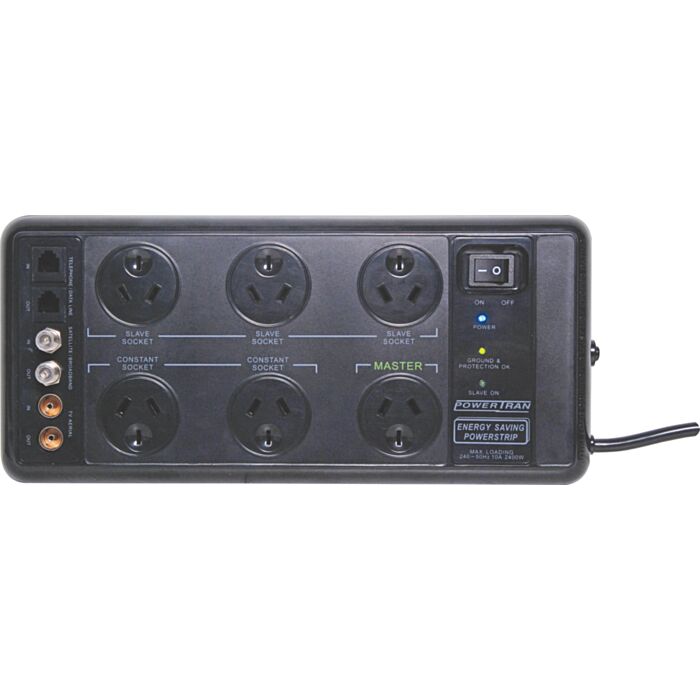 Energy Saving Surge Protected 6 Way Power Board (SKU: P8170 Image 1)