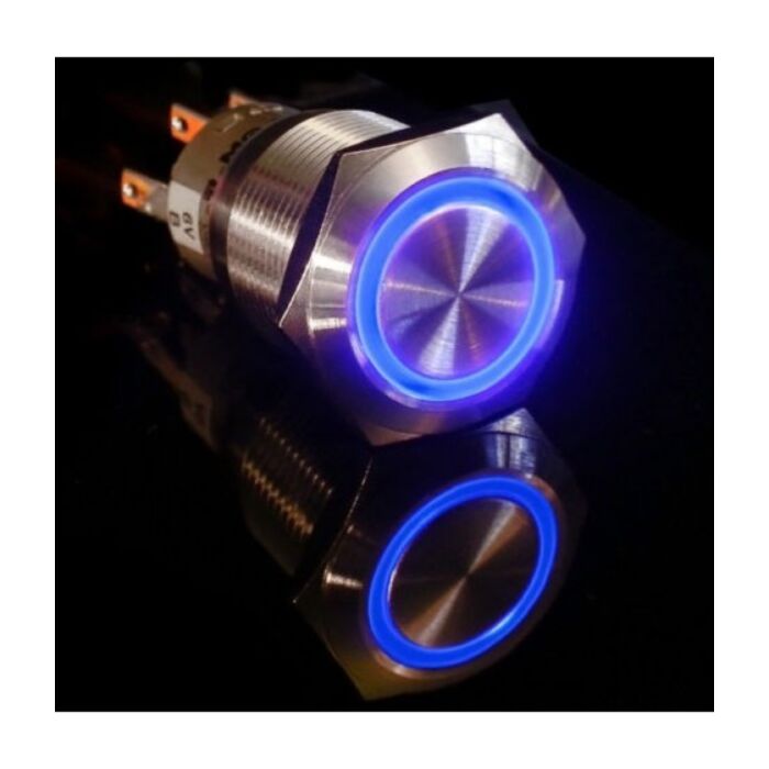 Metal illuminated pushbutton-Blue Ring