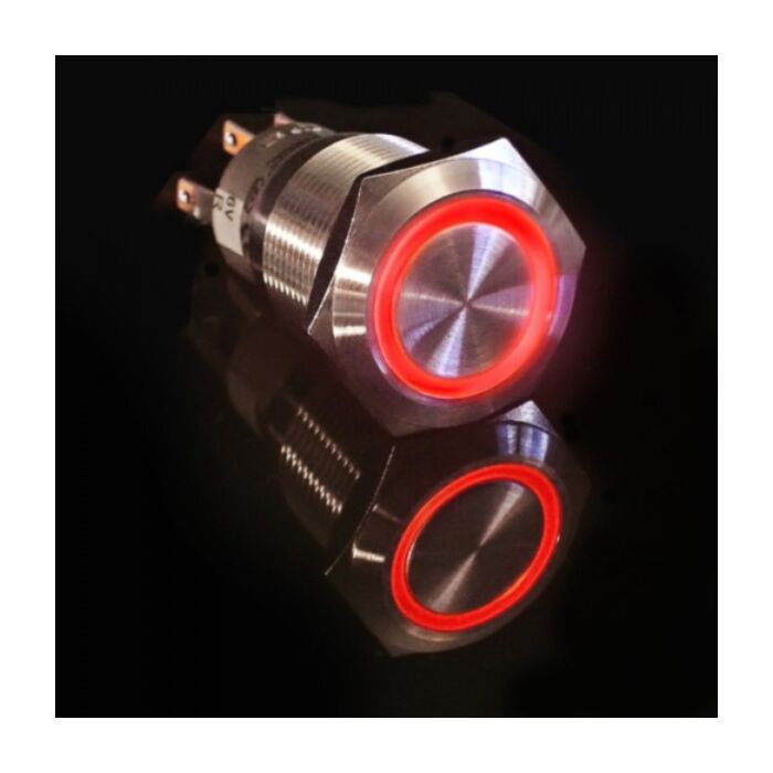 Metal illuminated pushbutton-Red Ring