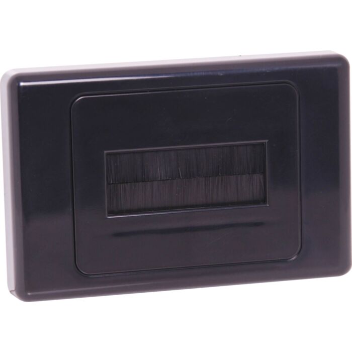 Flat Black Brush Entry Wallplate (SKU: P6883 Image 1)