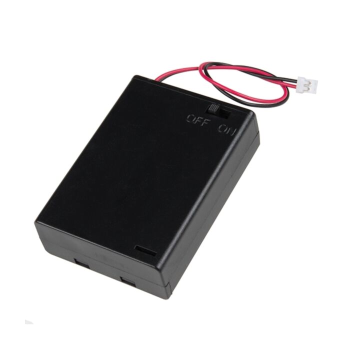 Battery Holder 3xAA with Cover and Switch - JST Connector