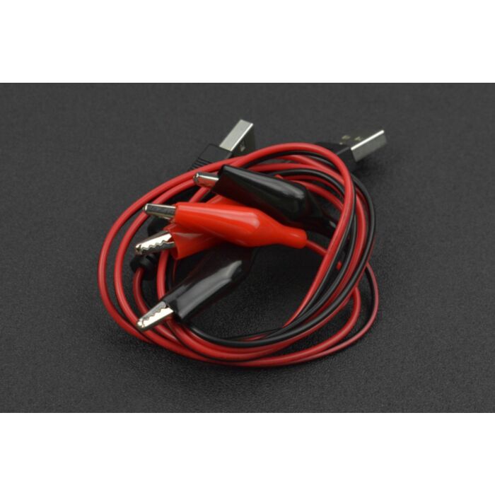 Double Alligator Clip to USB Male Cable Pack