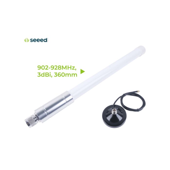 LoRa Fiberglass Antenna Kit; 902-928MHz-3dBi with Antenna Base