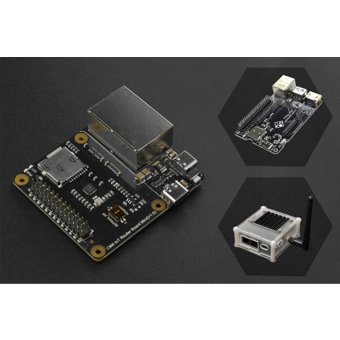 Raspberry Pi CM4 IoT Router Carrier Board Mini with Case and PiTray mini