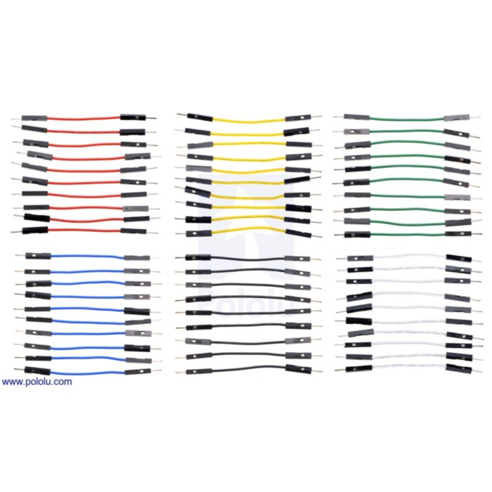 Premium Jumper Wire 60-Piece 6-Color Assortment M-M 2"