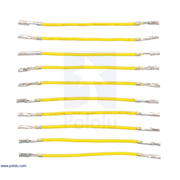 Wires with Pre-Crimped Terminals 10-Pack F-F 2" Yellow